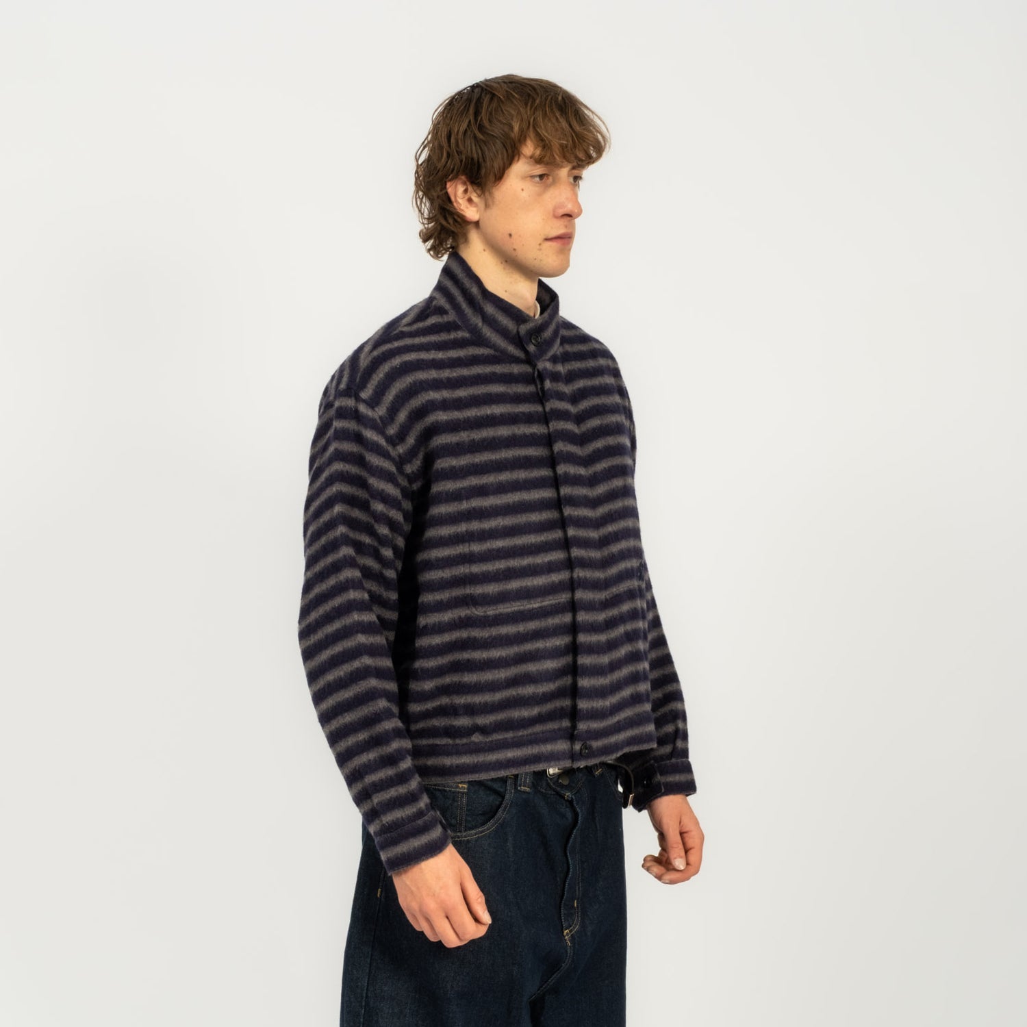 [GANDER] LE MANS SHIRT _ BLUE/GREY STRIPE