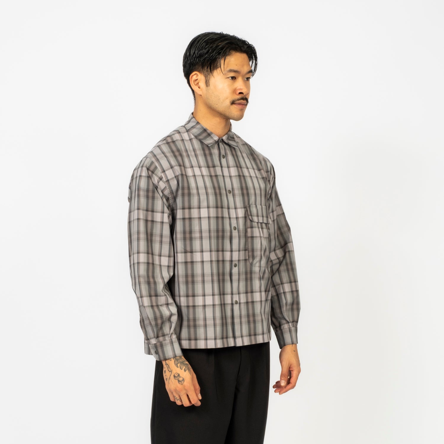 [SNOW PEAK] FADE CHECK BREEZY SHIRT _ GREIGE