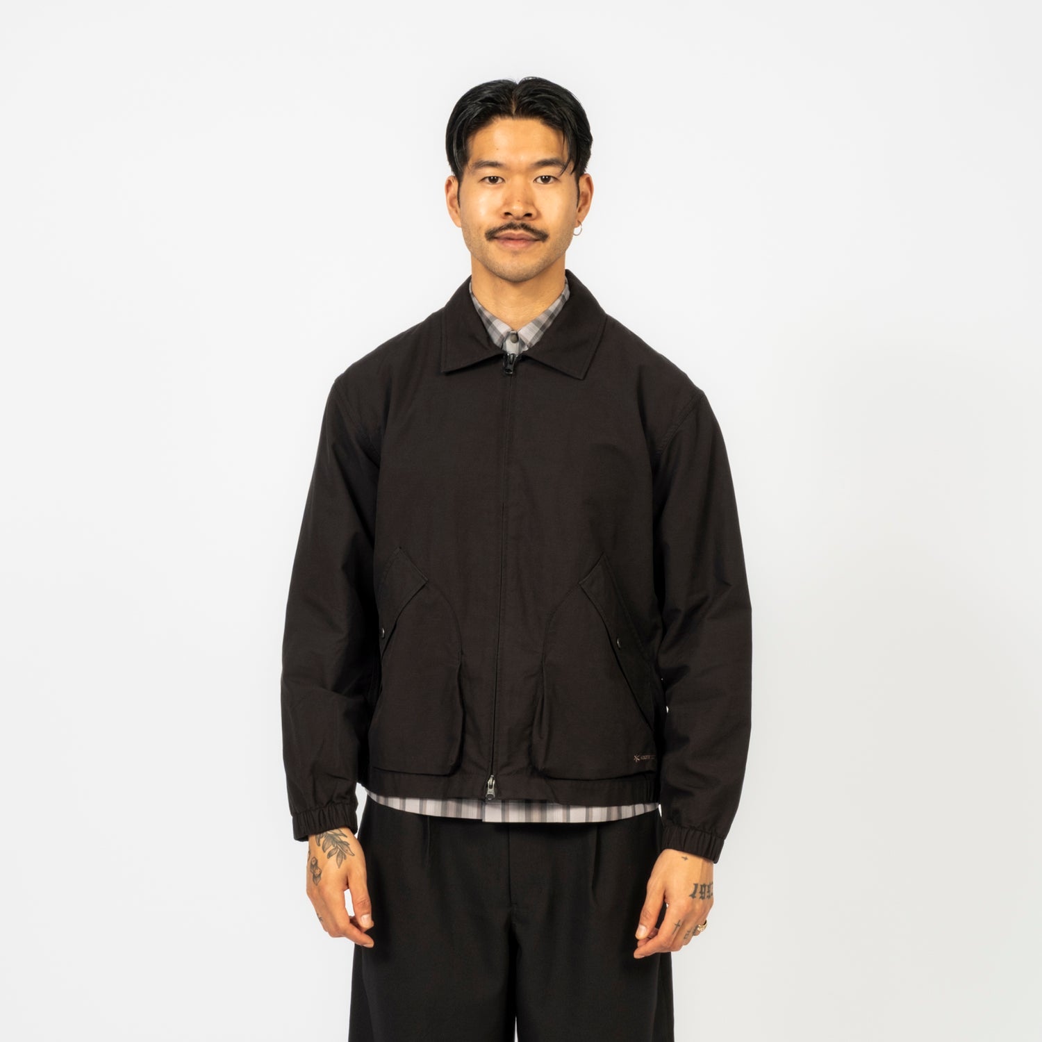 [SNOW PEAK] LIGHT DOBBY CLOTH HARRINGTON JK _ BLACK