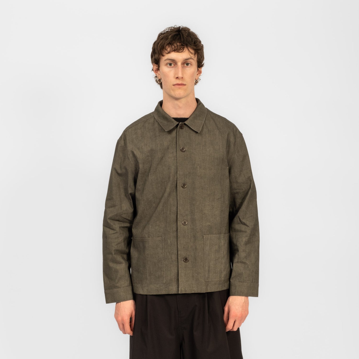 [AMOMENTO] LINEN POCKET JACKET _ BROWN