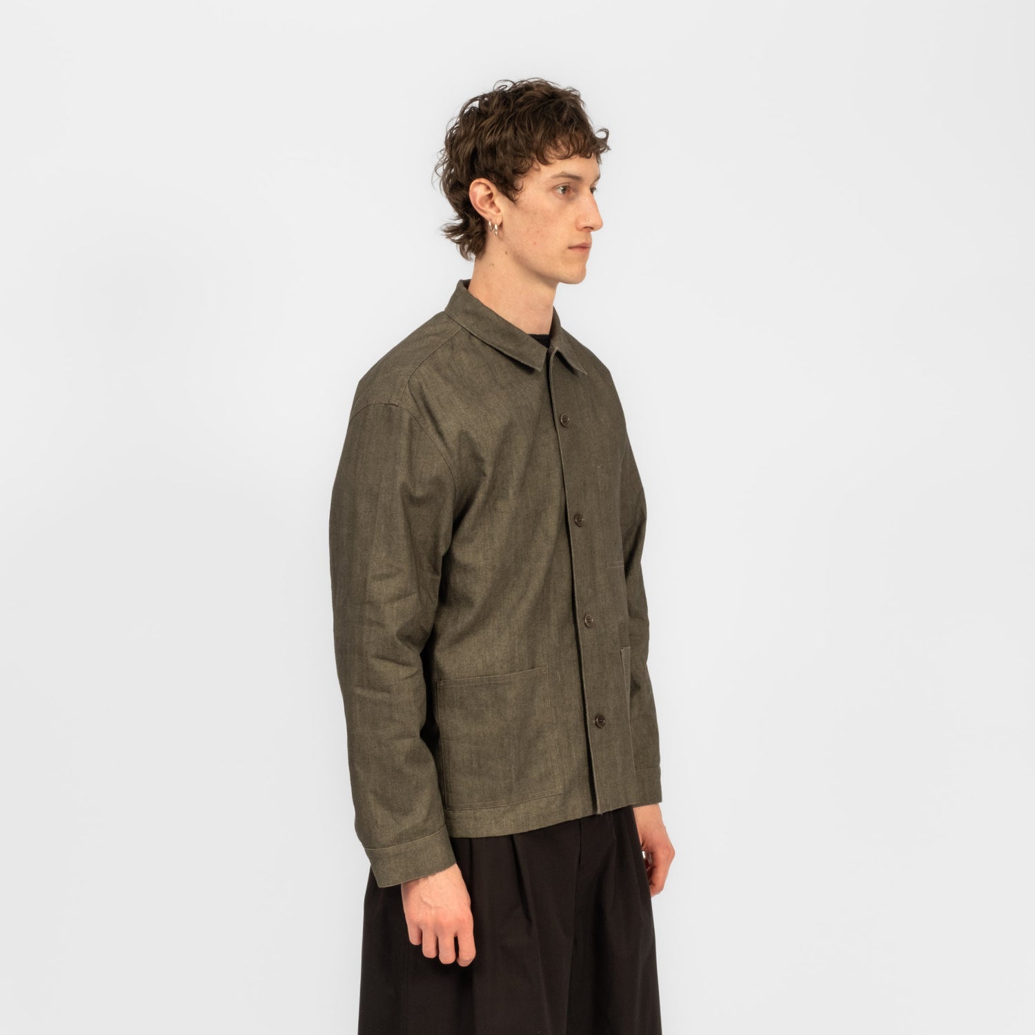 [AMOMENTO] LINEN POCKET JACKET _ BROWN