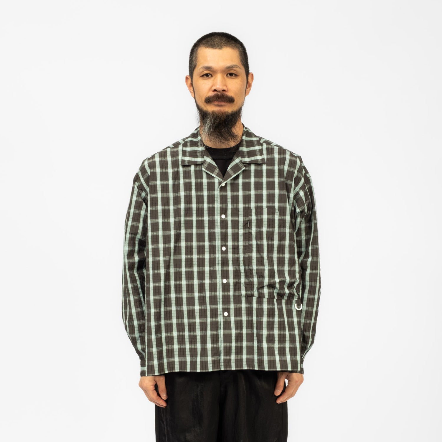 [F/CE] RECYCLE OPEN COLLAR SHIRT _ MINT CHECK