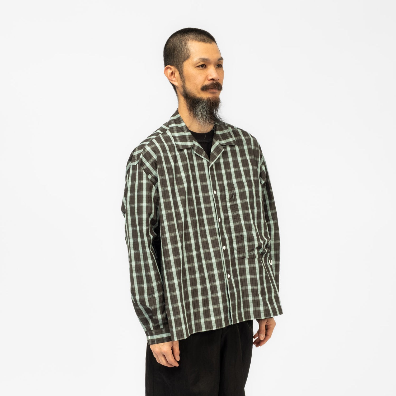 [F/CE] RECYCLE OPEN COLLAR SHIRT _ MINT CHECK