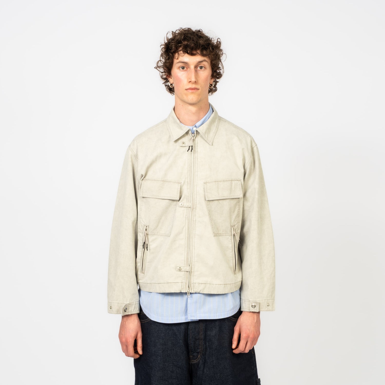 [UNAFFECTED] ZIP UP 4P JACKET _ DUSTY L.GREY