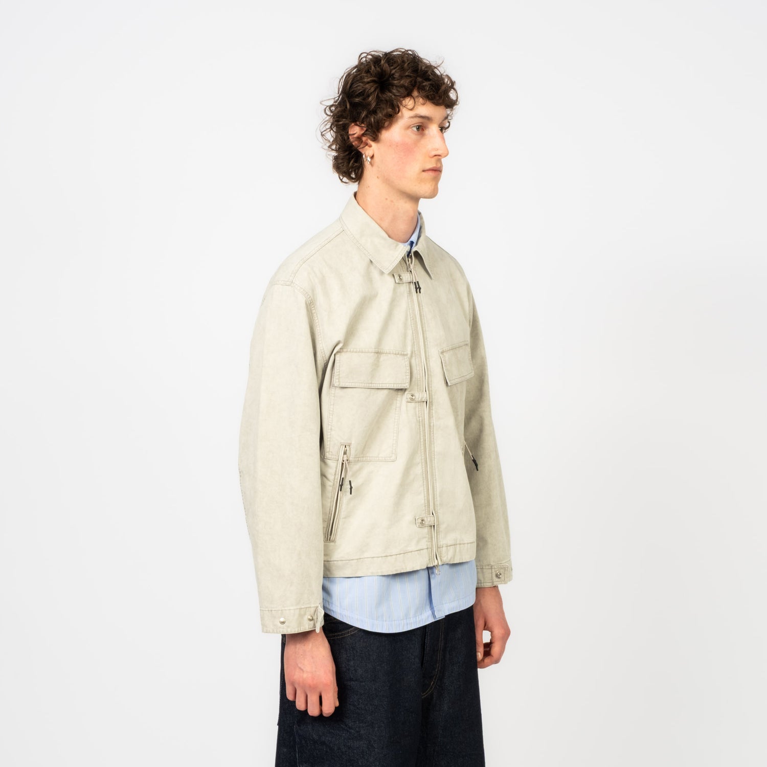 [UNAFFECTED] ZIP UP 4P JACKET _ DUSTY L.GREY