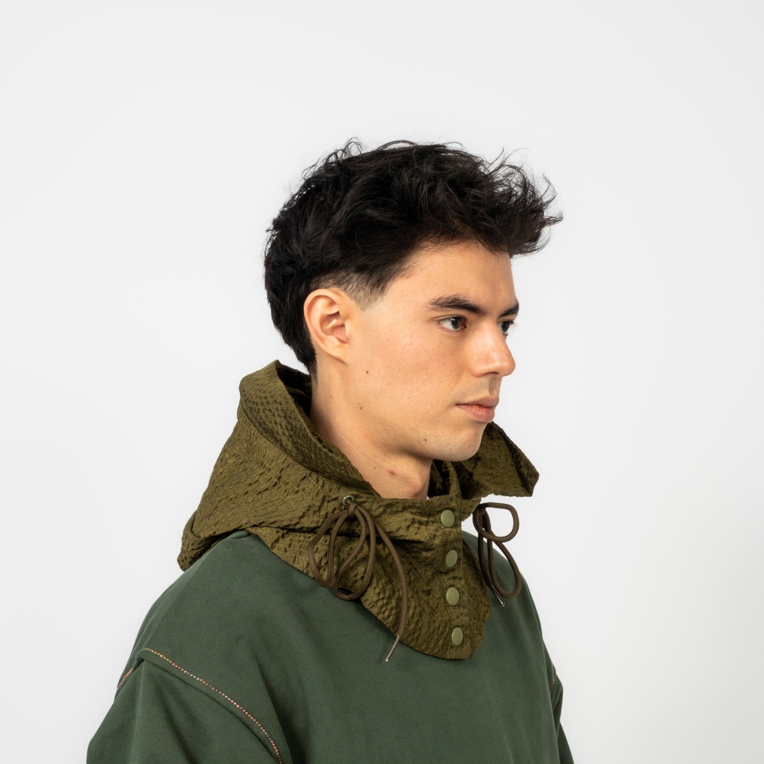 [FORTUNE W.W.D.] STITCHED-THROUGH HOOD _ OLIVE
