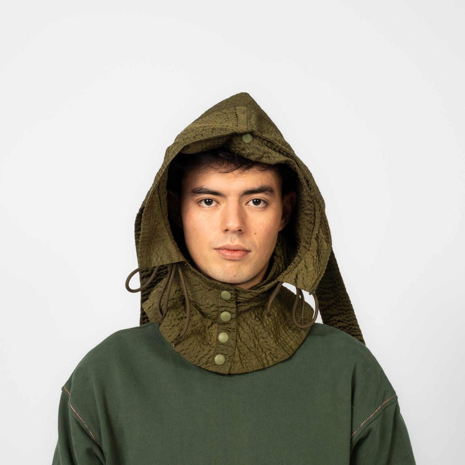 [FORTUNE W.W.D.] STITCHED-THROUGH HOOD _ OLIVE