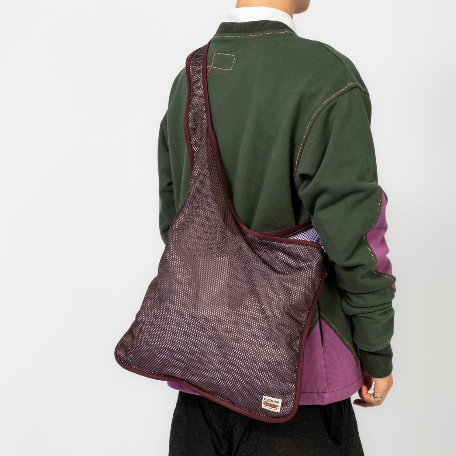 [FORTUNE W.W.D.] ADJUSTABLE MESH SHOPPER BAG _ BROWN/PURPLE