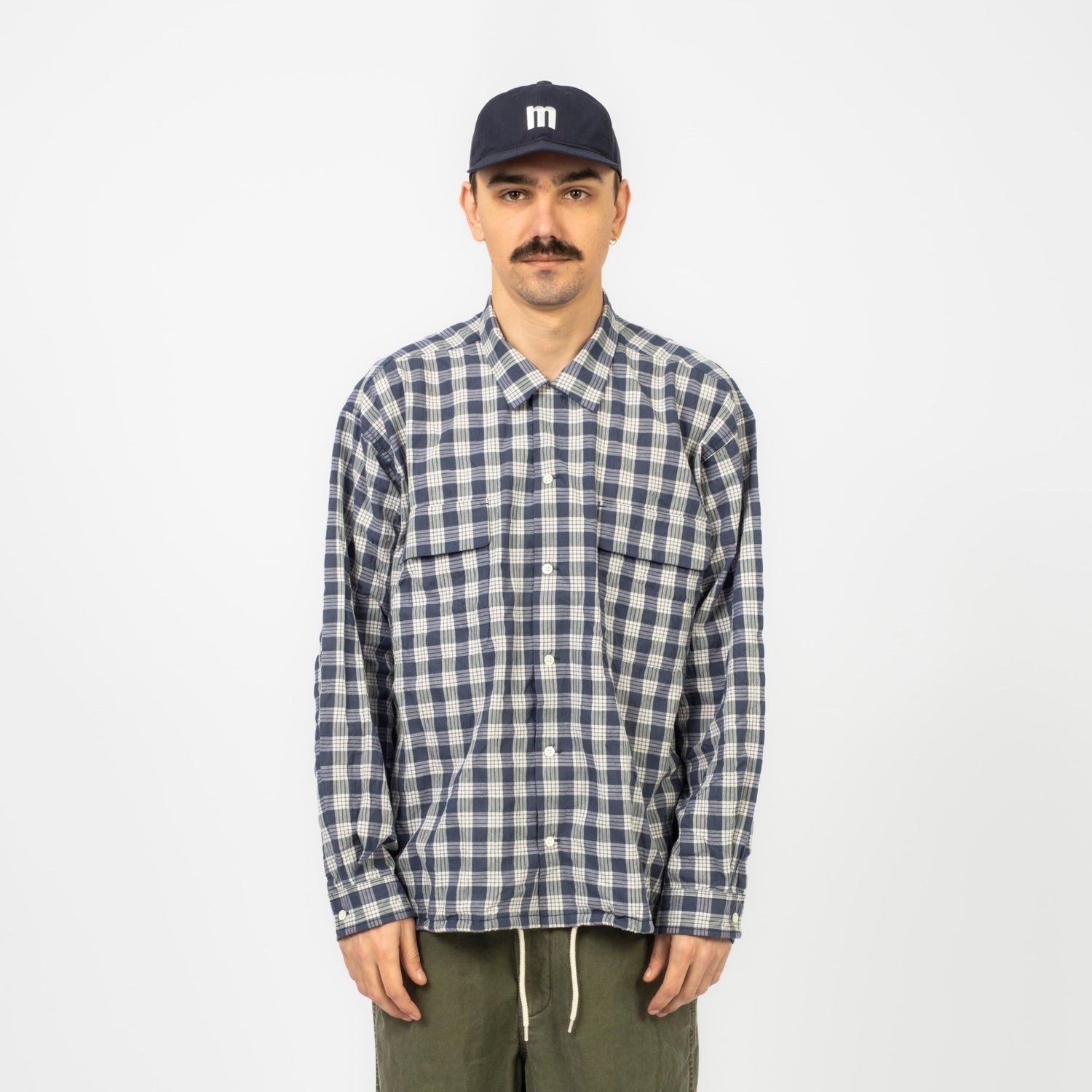 [NANAMICA] PALAKA CHECK SHIRT _ NAVY