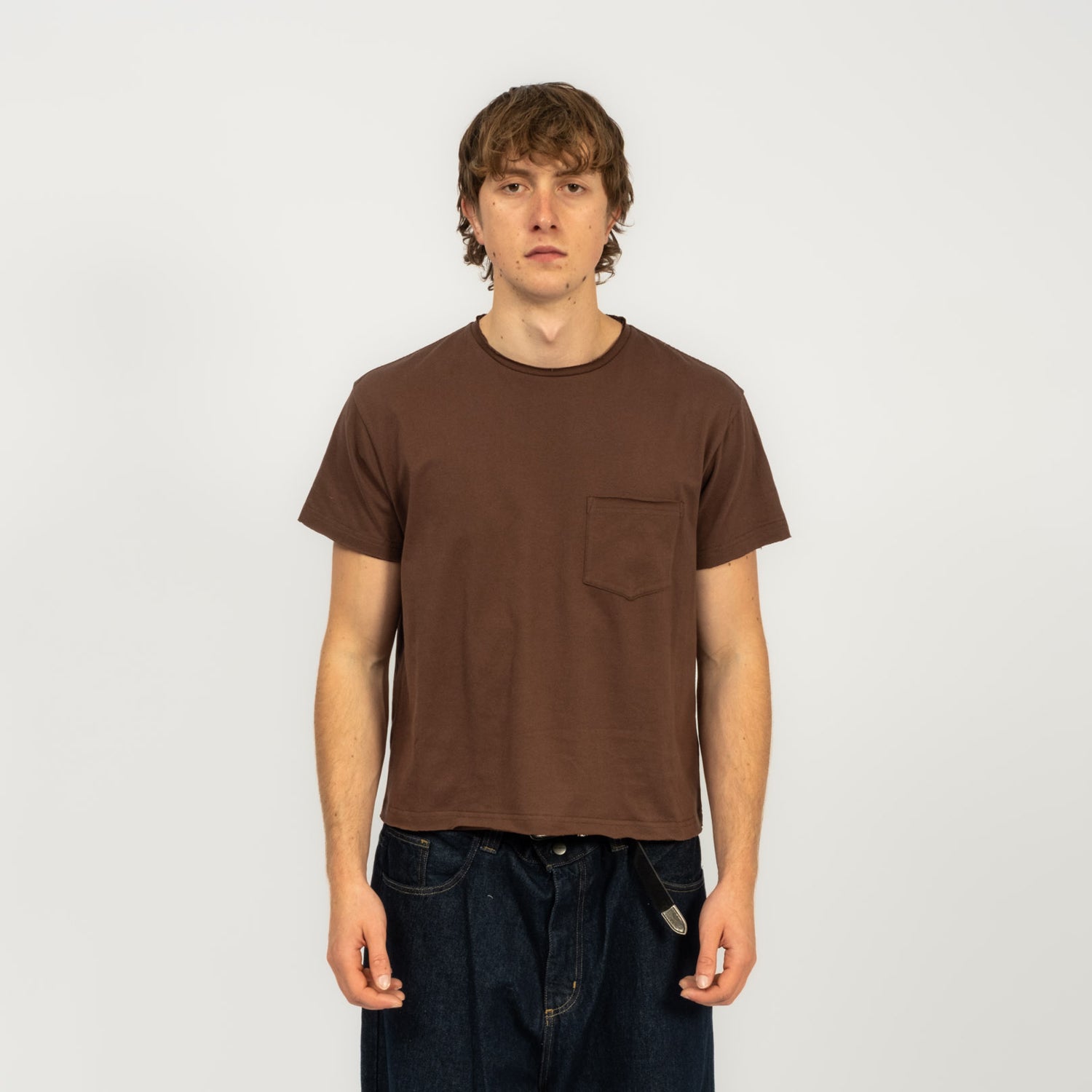 [GANDER] RAW EDGE TEE _ BROWN