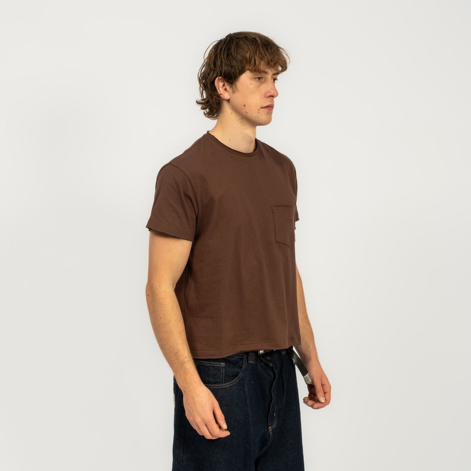 [GANDER] RAW EDGE TEE _ BROWN