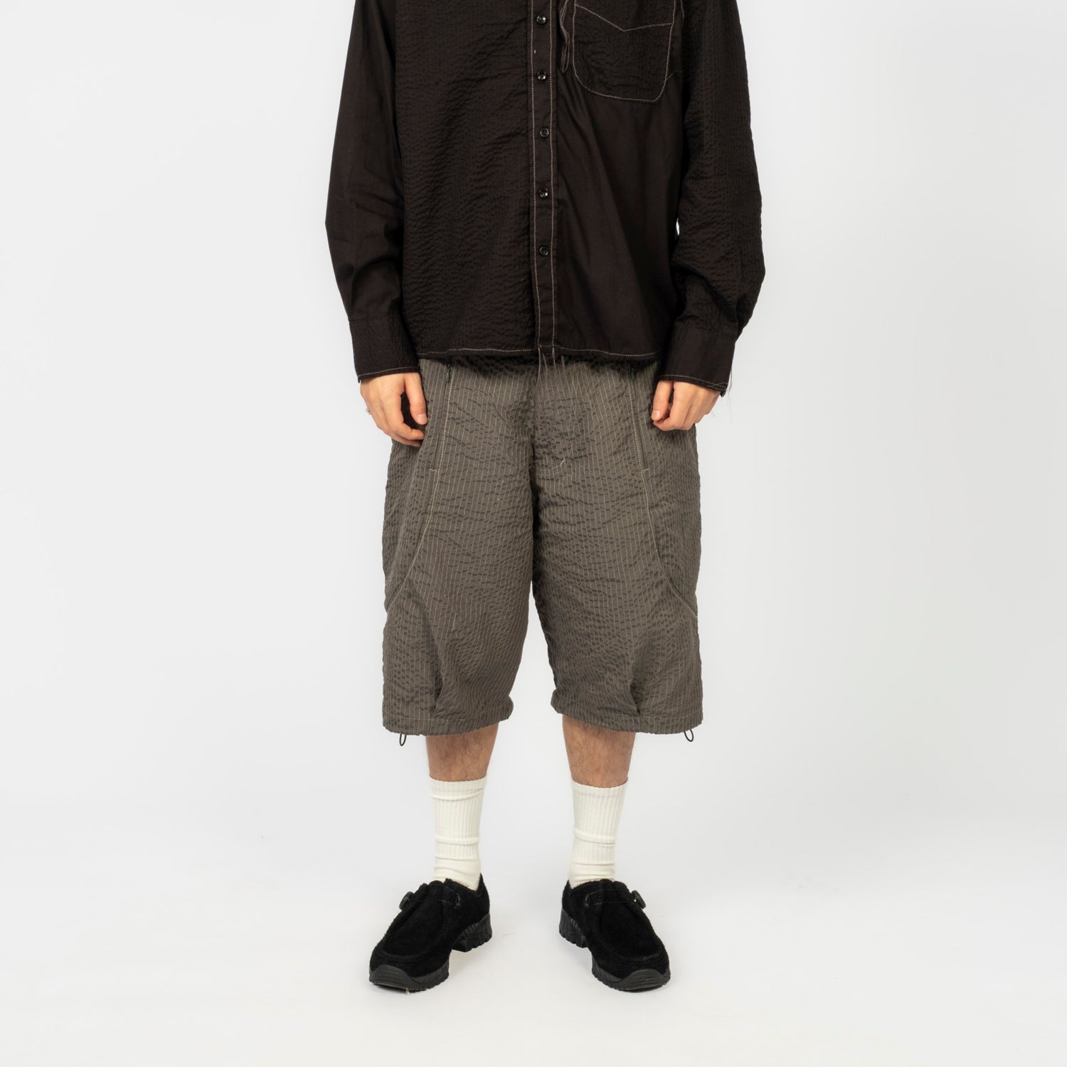 [FORTUNE W.W.D.] STITCHED-THROUGH MESH POCKET SHORTS _ SAGE