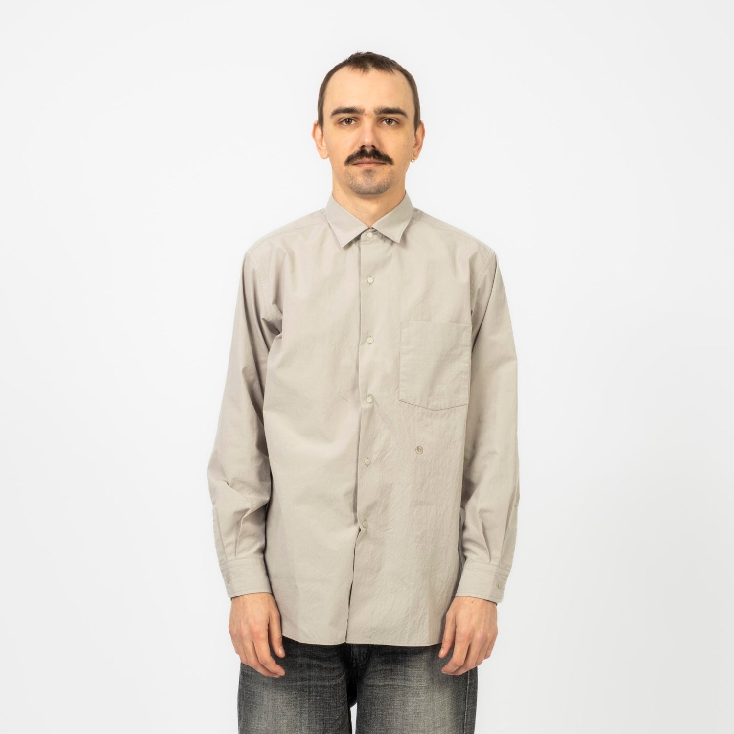 [NANAMICA] REGULAR COLLAR WIND SHIRT _ GREY