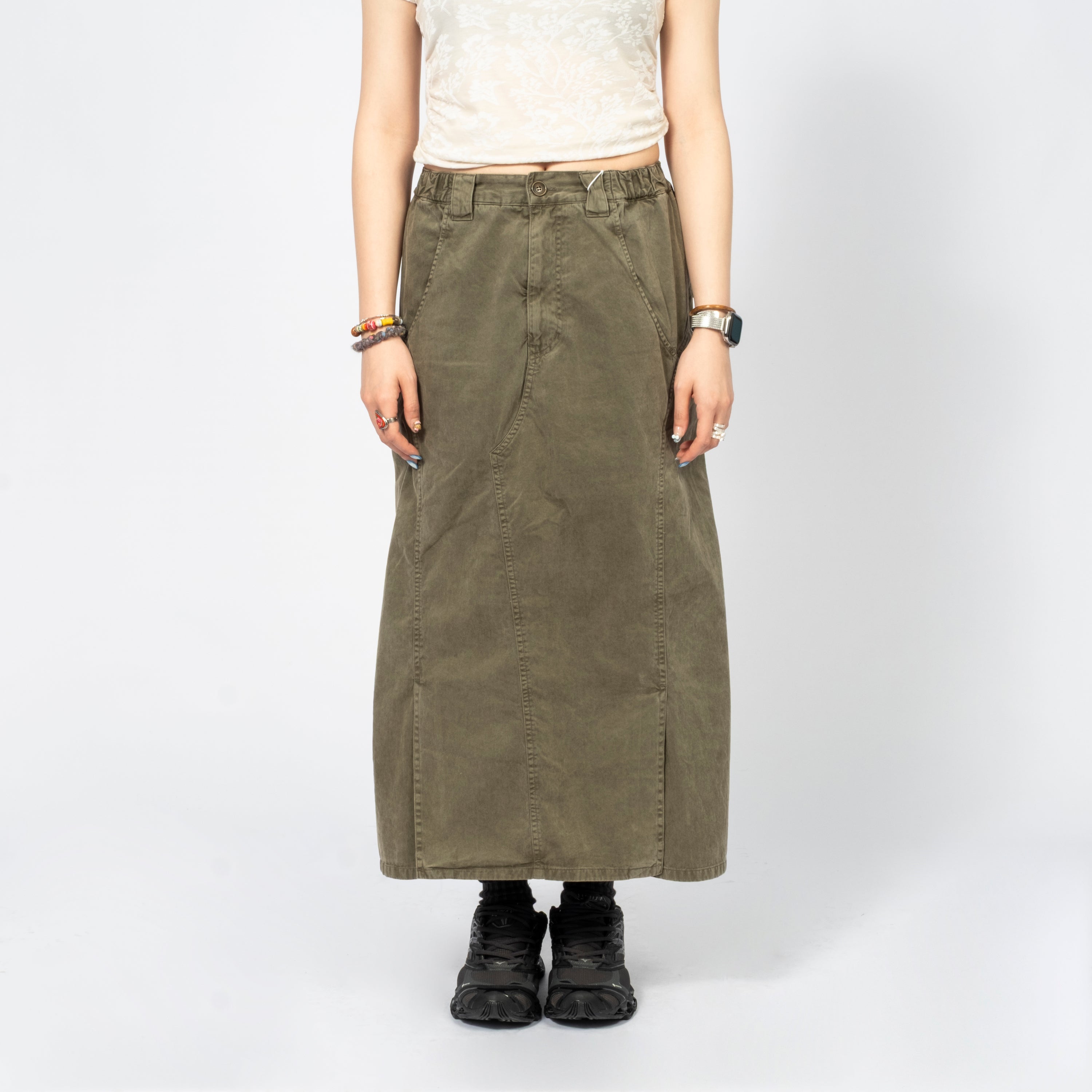 [999HUMANITY] ADVENTURE DYED SKIRT _ FADED BROWN