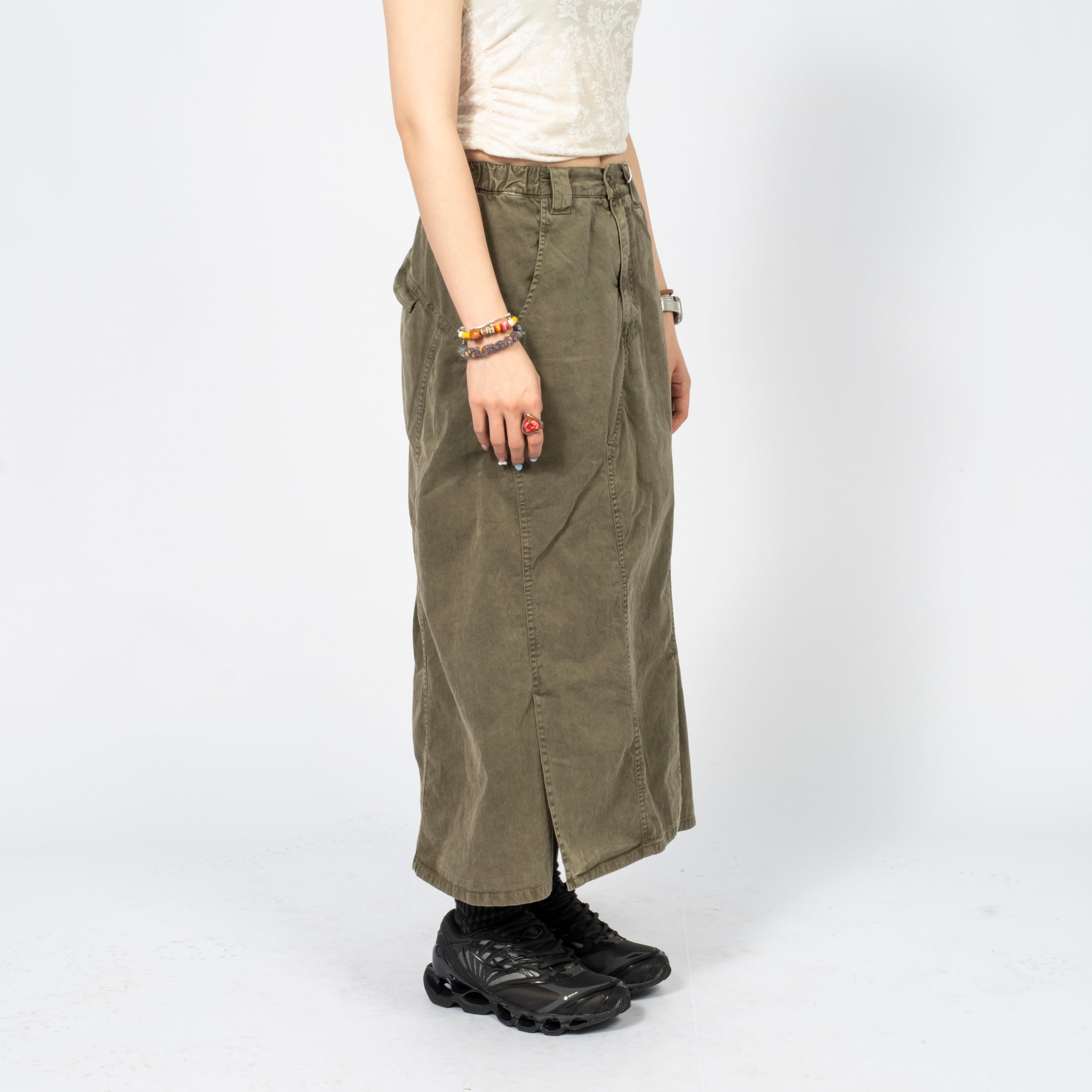 [999HUMANITY] ADVENTURE DYED SKIRT _ FADED BROWN