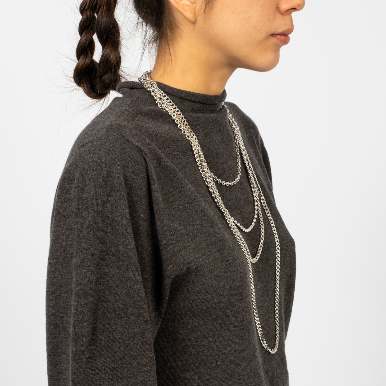 [RHODOLIRION] MULTI LONG NECKLACE _ SILVER