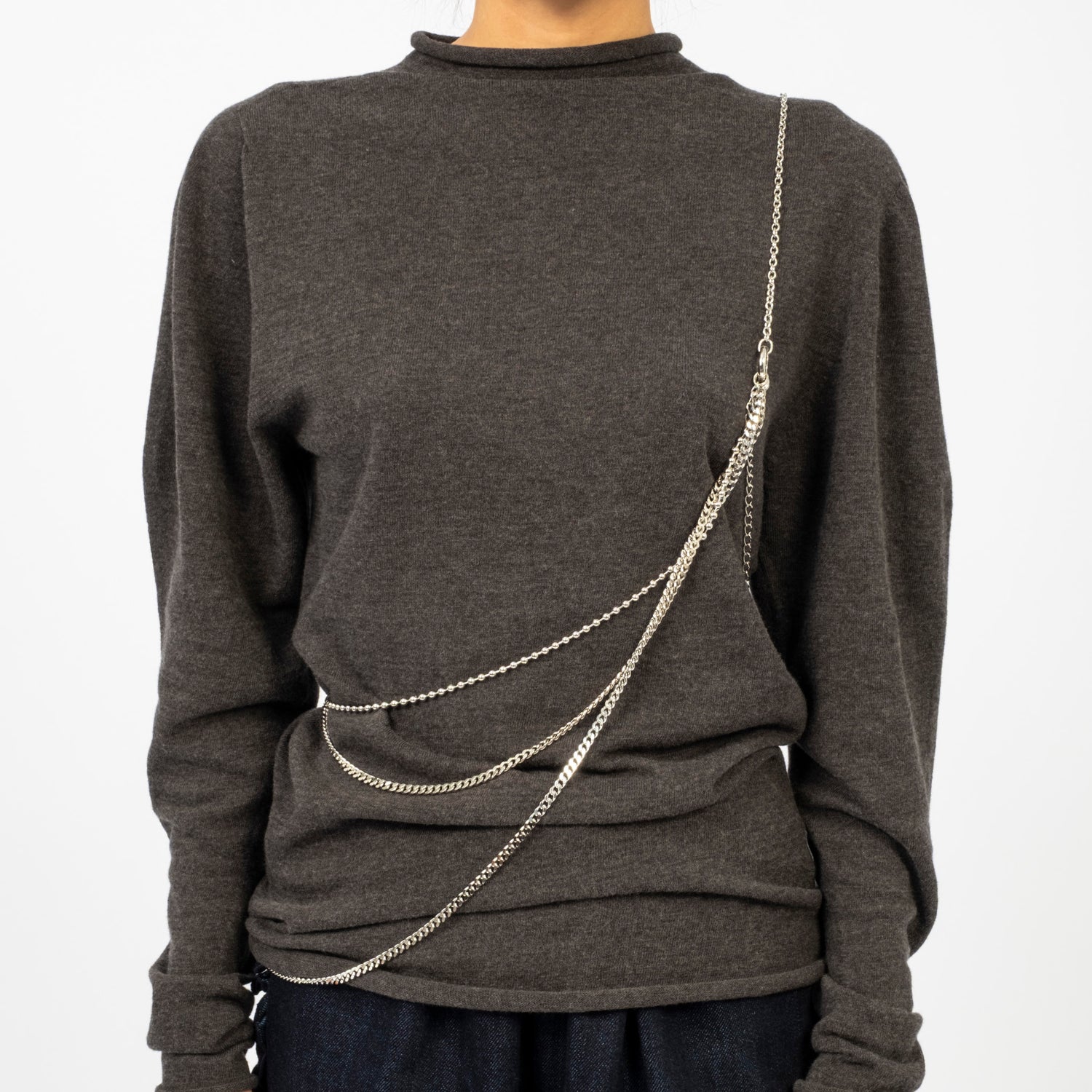 RHODOLIRION] MULTI LONG NECKLACE _ SILVER