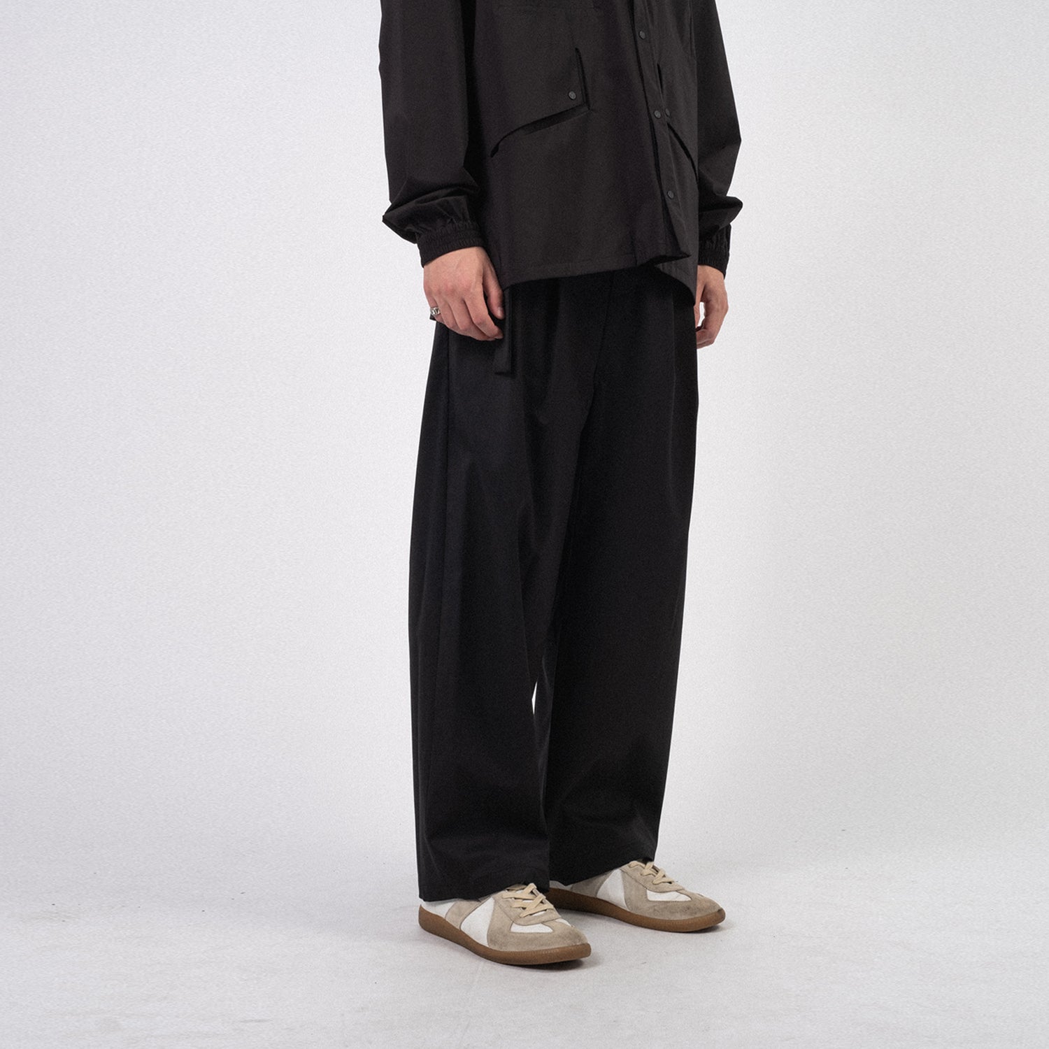 [F/CE] WATERPROOF TECH WOOL WIDE PANTS _ BLACK