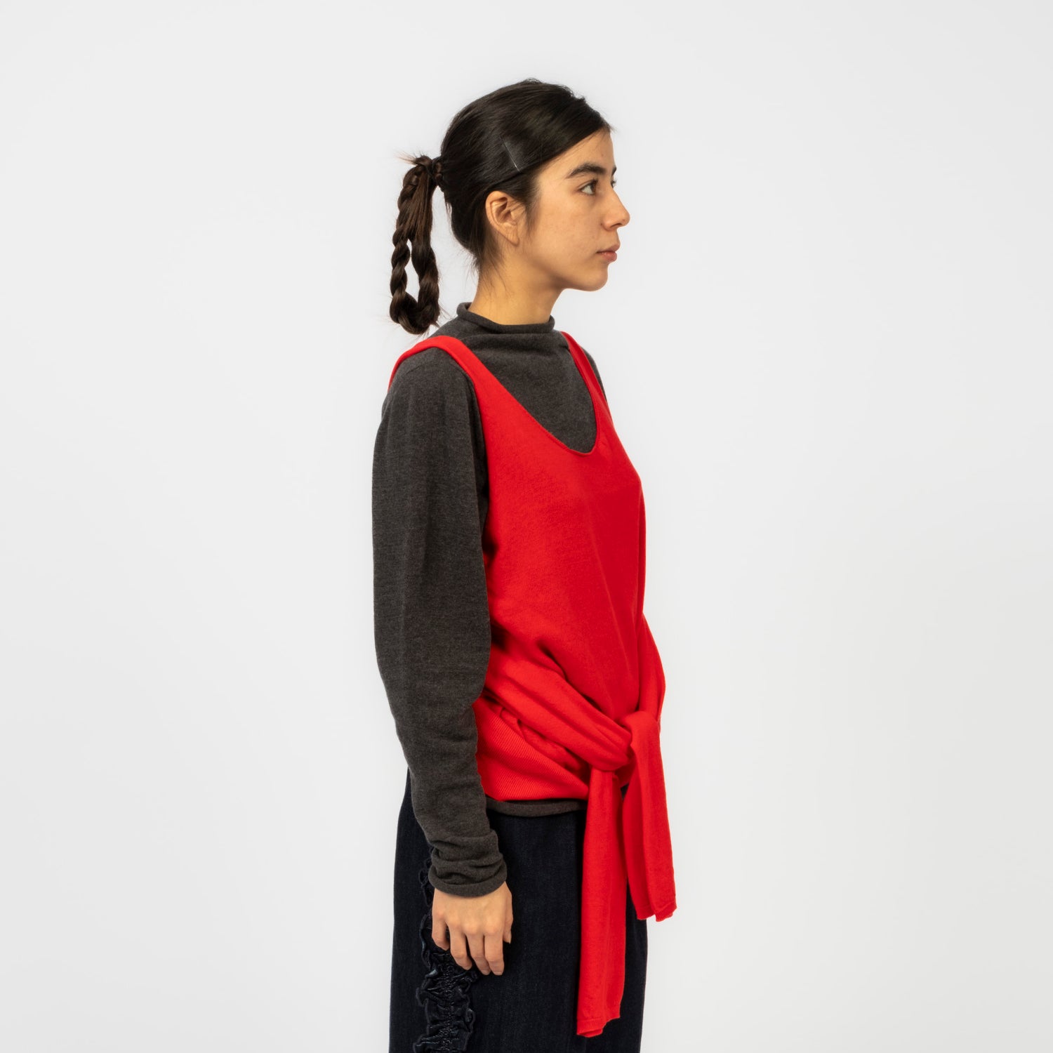 [RHODOLIRION] KNOT TANK TOP _ RED