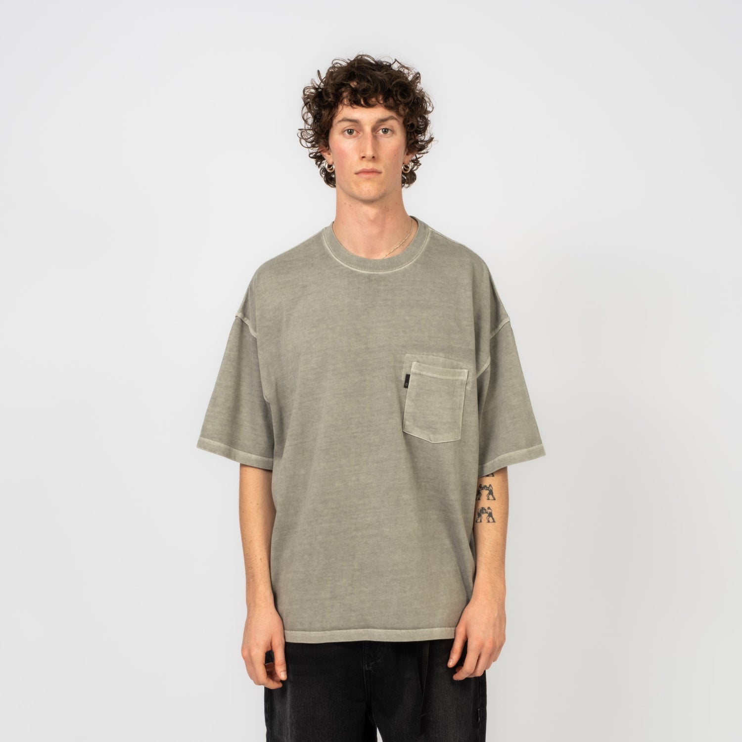 [MOIF] GARMENT DYED H/S TEE _ DYED GREY