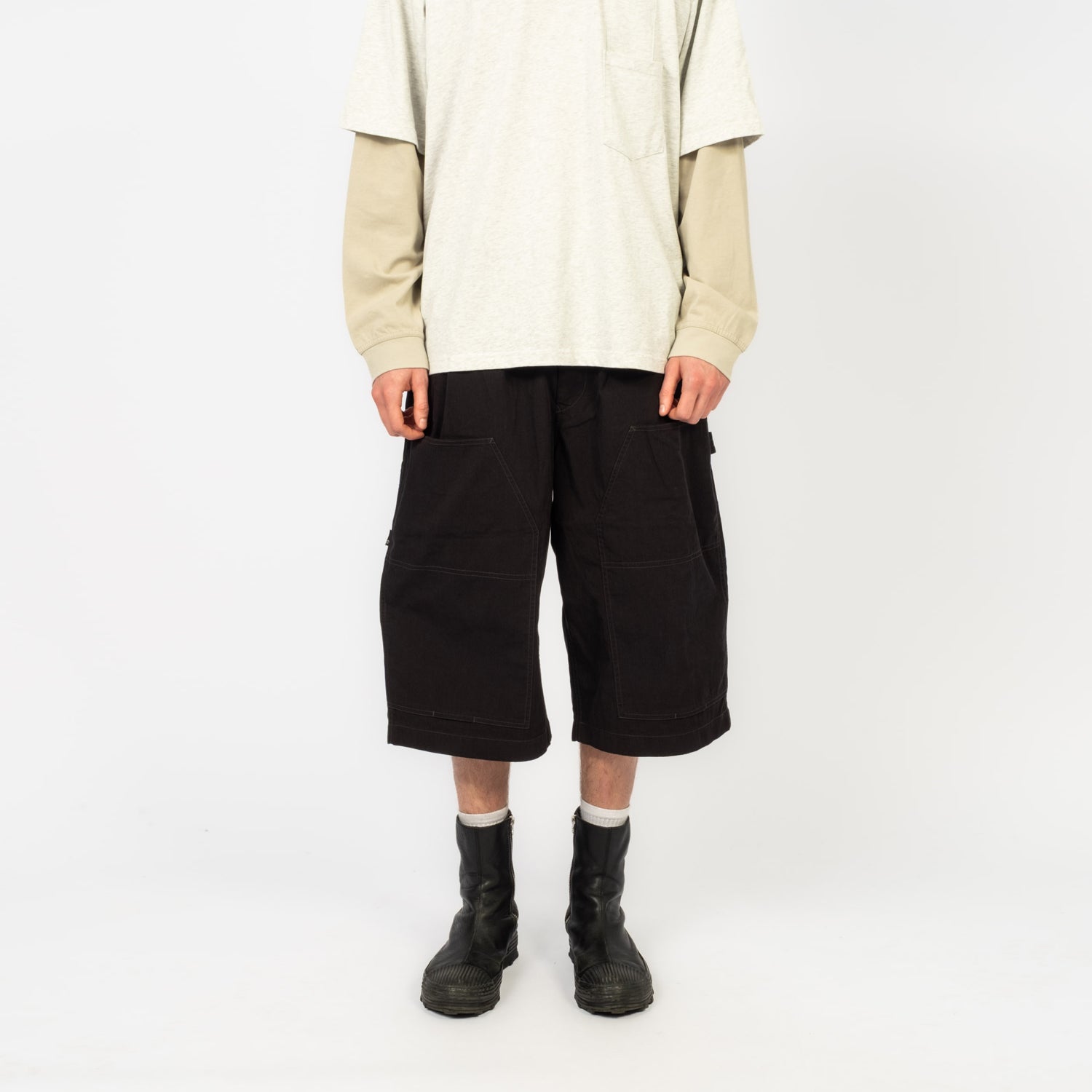 [MOIF] CROPPED WORK PANTS _ BLACK