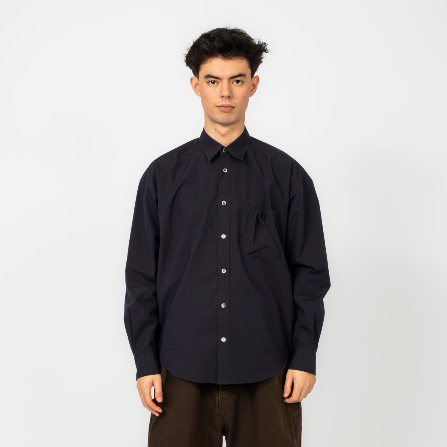 [REFOMED] RESH-026 WRIST PATCH SLOUCH SHIRT _ NAVY