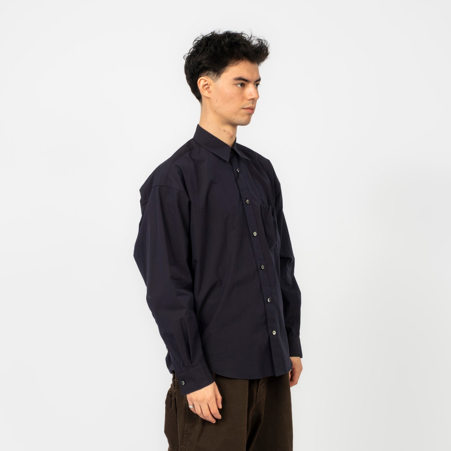 [REFOMED] RESH-026 WRIST PATCH SLOUCH SHIRT _ NAVY