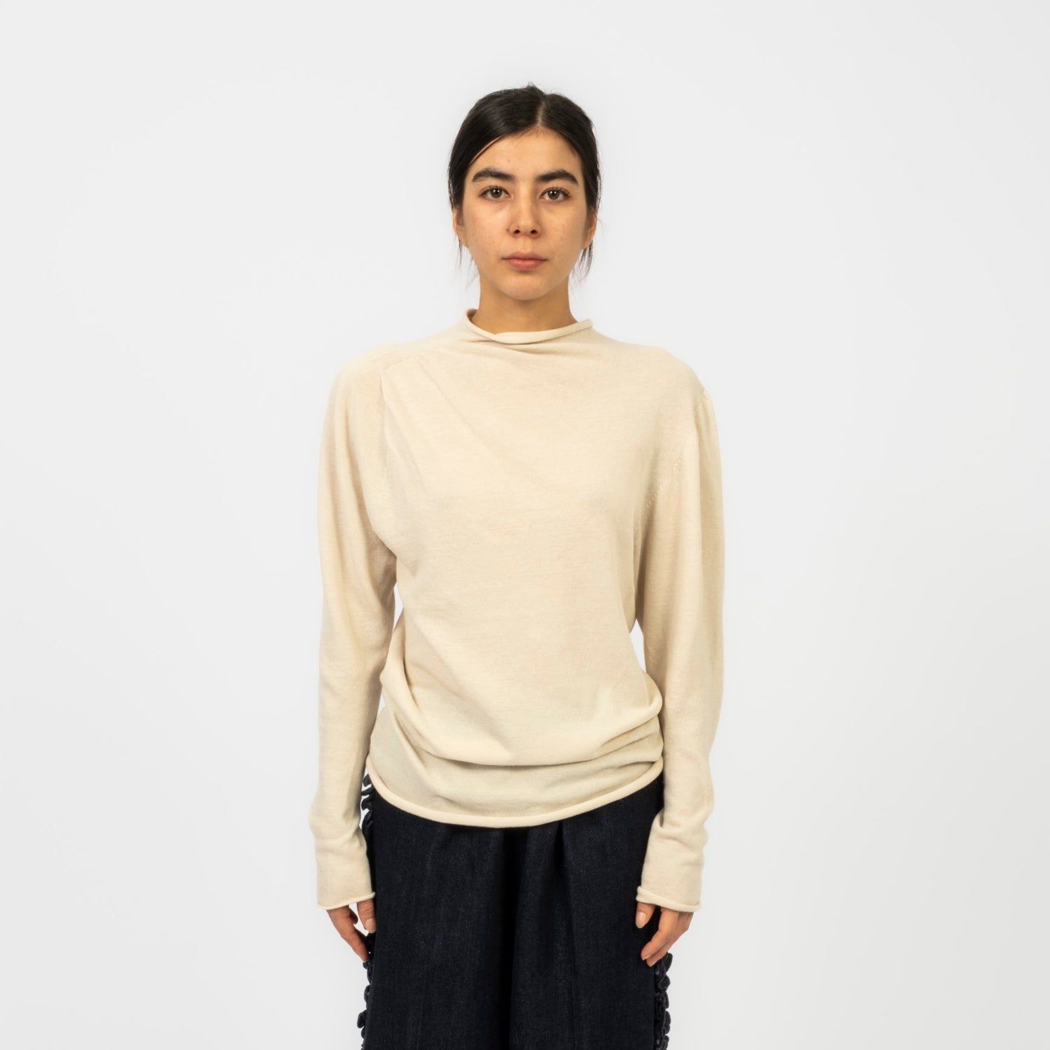 [RHODOLIRION] PUFF SLEEVE SWEATER SHEER _ IVORY