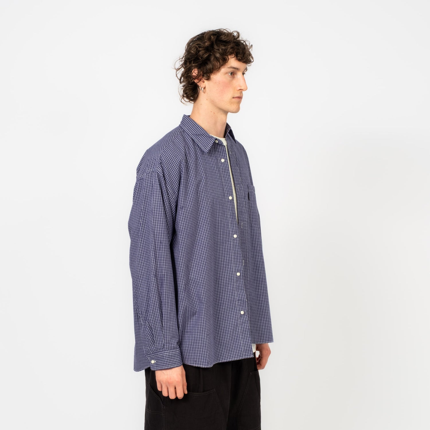 [MOIF] UNIFORM SHIRT _ BLUE GRID