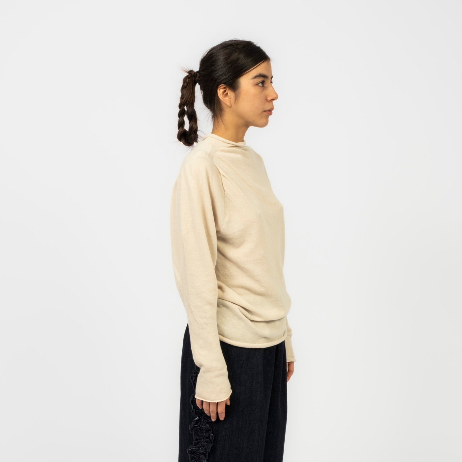 [RHODOLIRION] PUFF SLEEVE SWEATER SHEER _ IVORY