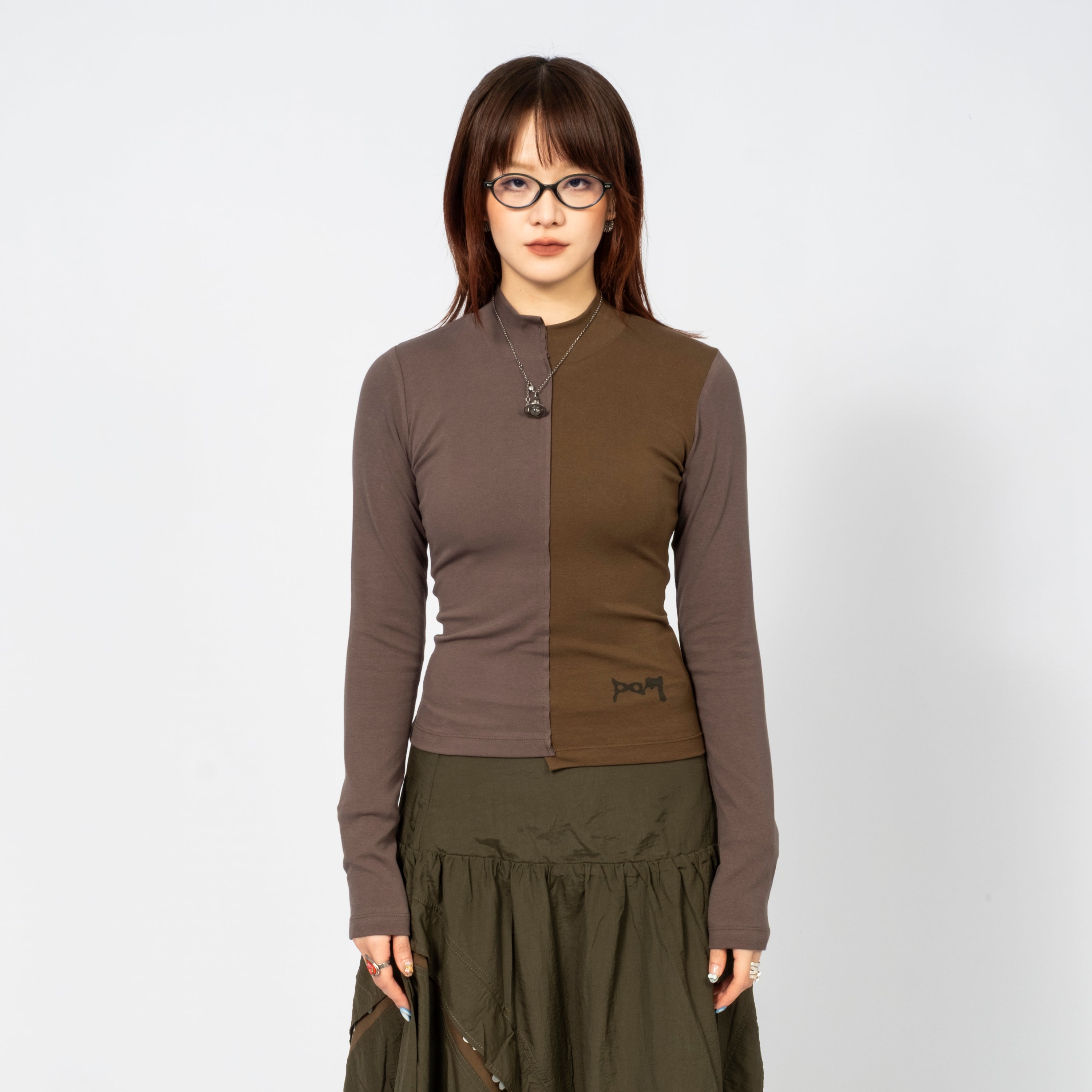[PAM] SLIP LS TOP _ GREEN/BROWN