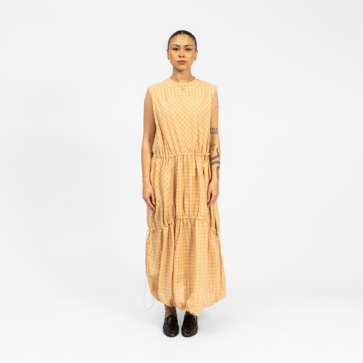 [YMC] CARTER SLEEVELESS DRESS _ PINK CHECK