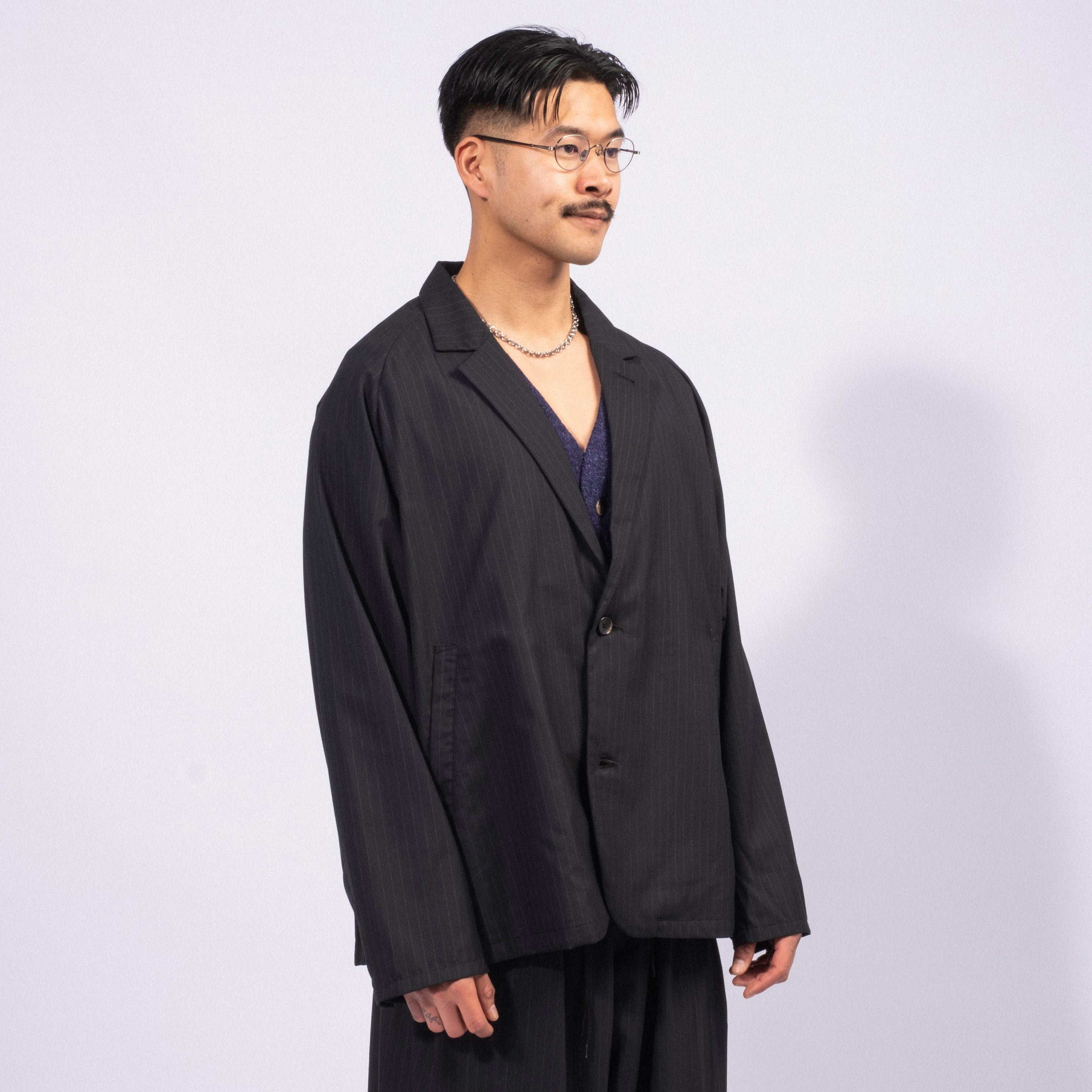 [SILLAGE] VESTE TWO BUTTON _ BLACK STRIPE