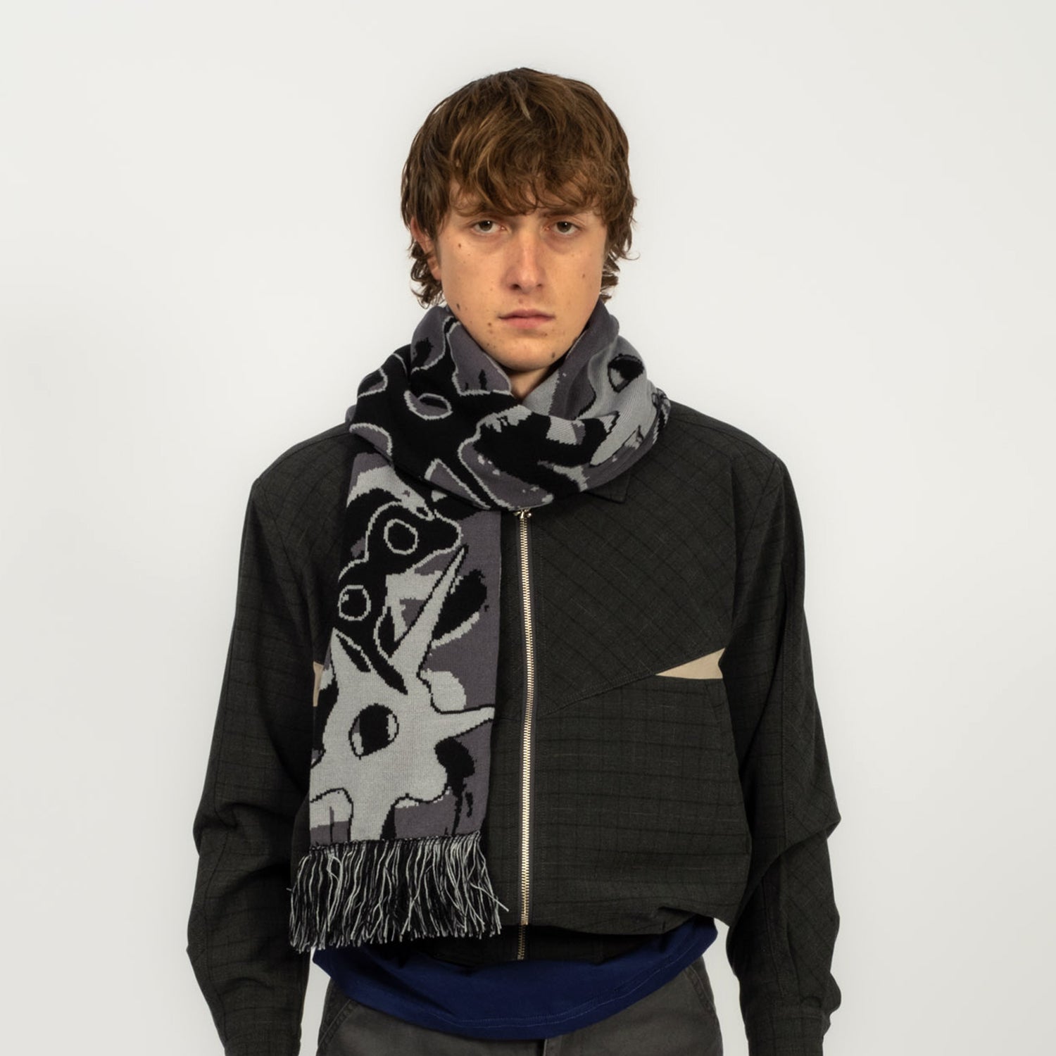 [PAM] MULTI SHOT URCHIN BONNET SCARF _ GREY