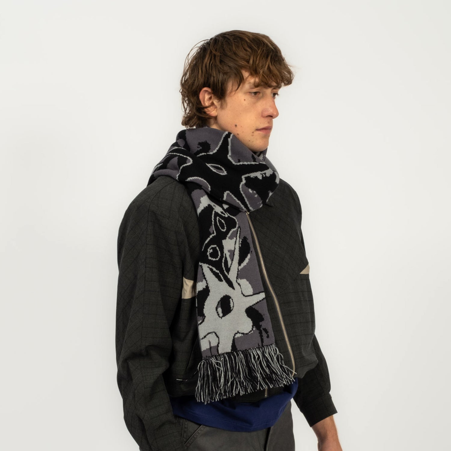 [PAM] MULTI SHOT URCHIN BONNET SCARF _ GREY