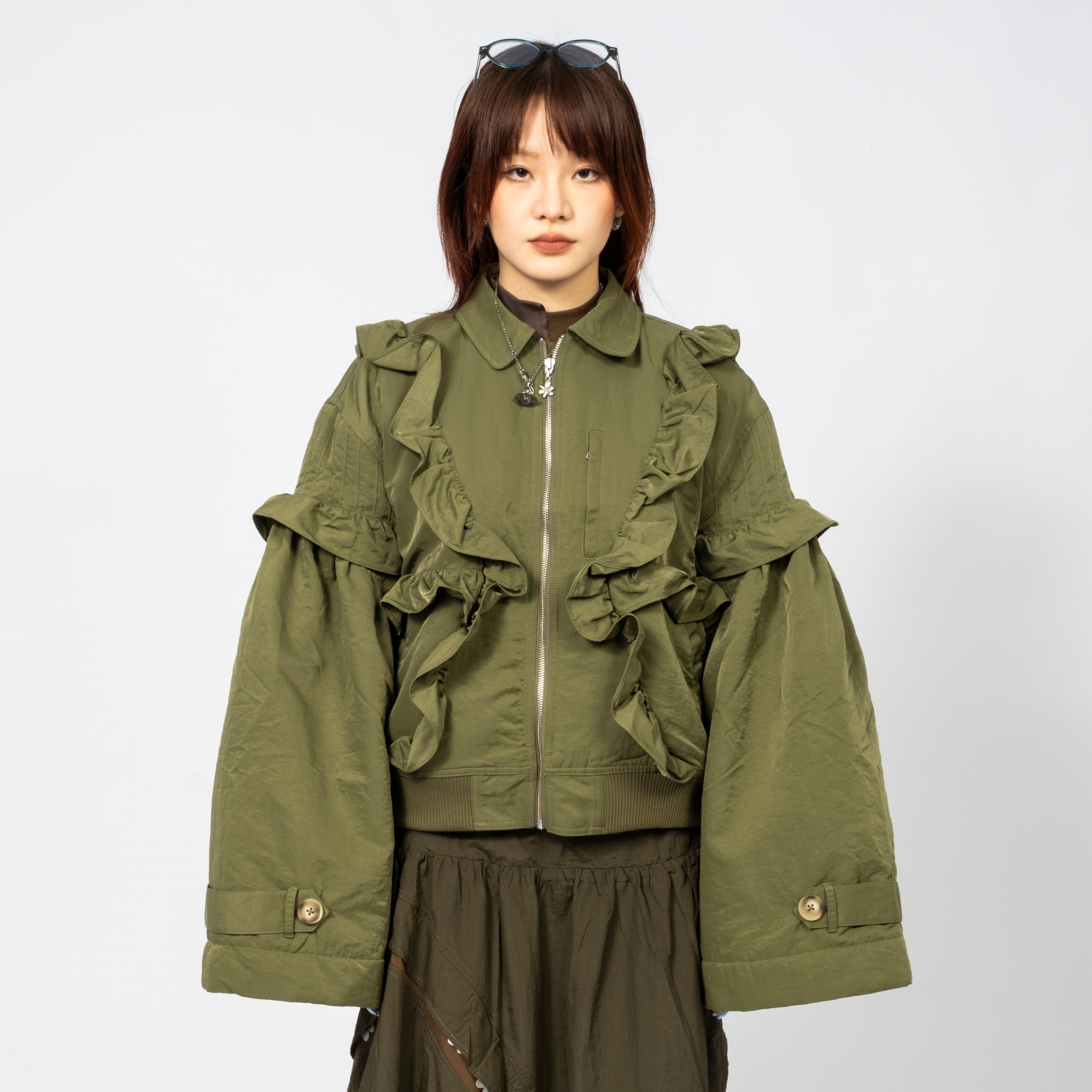 [PAM] THISTLE FRILL BOMBER _ ARTICHOKE