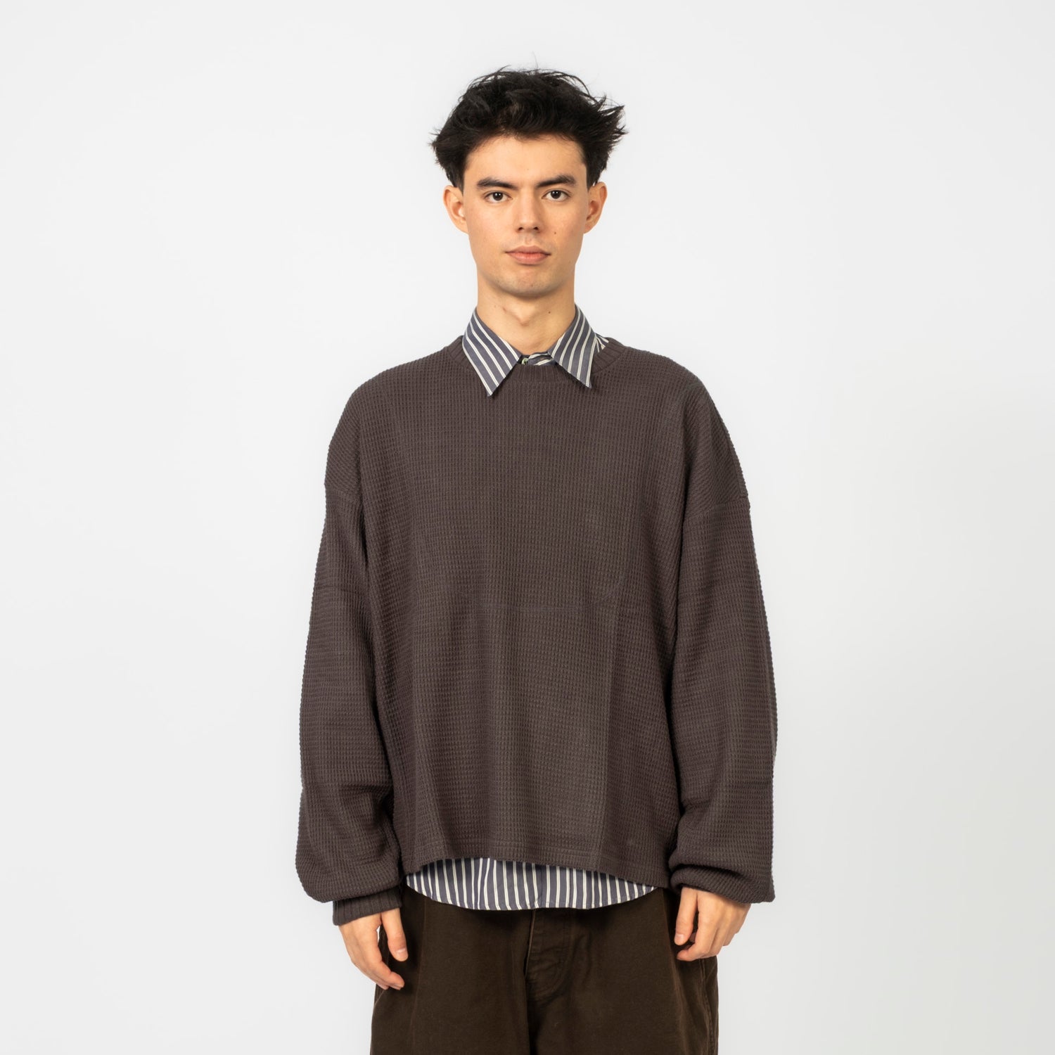 [REFOMED] RECU-051 AZEAMI THERMAL TEE _ CHARCOAL