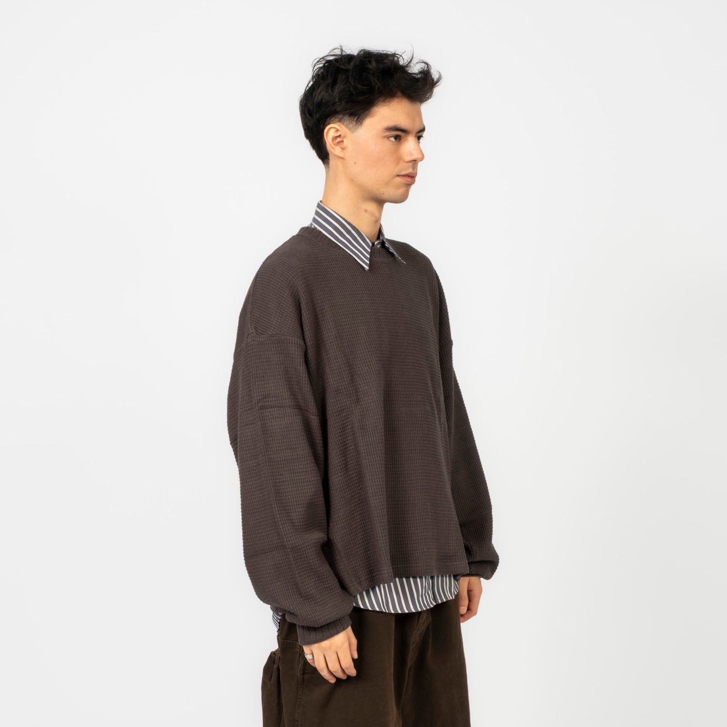 [REFOMED] RECU-051 AZEAMI THERMAL TEE _ CHARCOAL