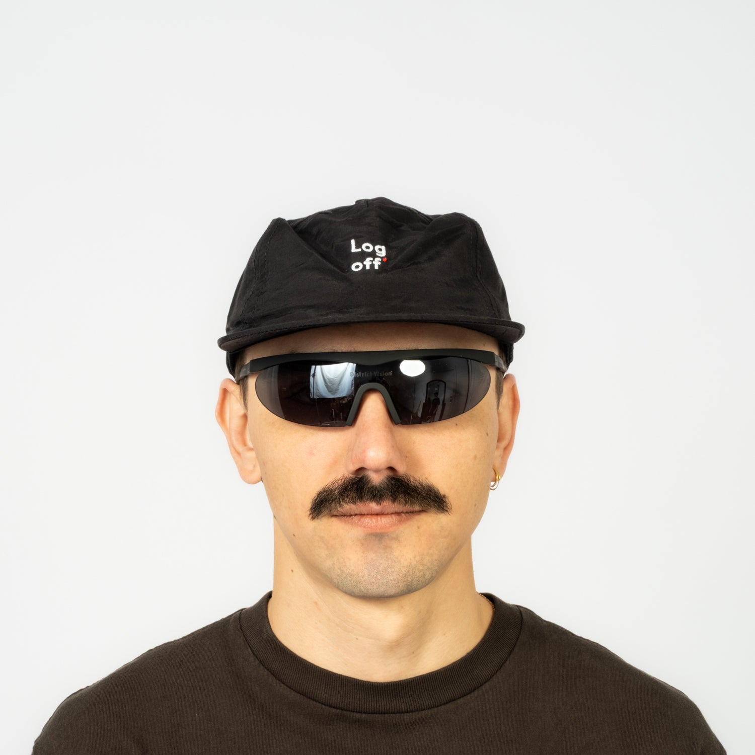 [DISTRICT VISION] 5 PANEL NYLON HAT _ LOG OFF BLACK