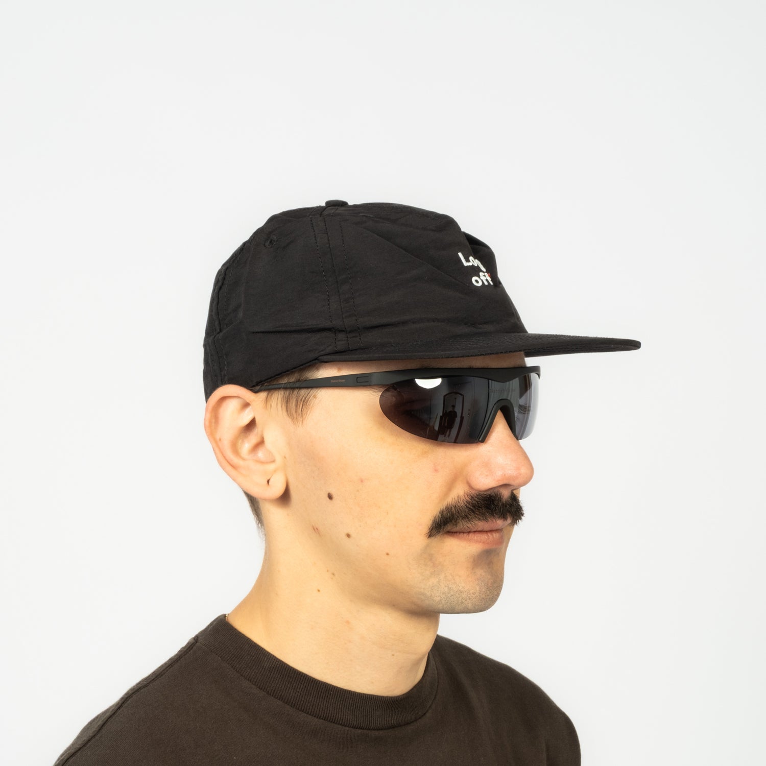 [DISTRICT VISION] 5 PANEL NYLON HAT _ LOG OFF BLACK