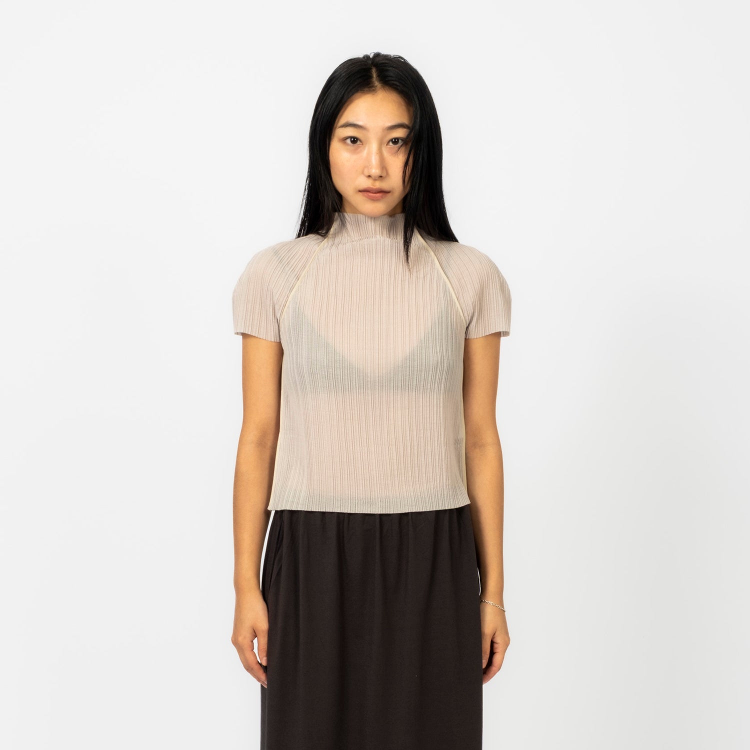 [AMOMENTO] WOMEN'S PLEATS RAGLAN TOP _ BEIGE