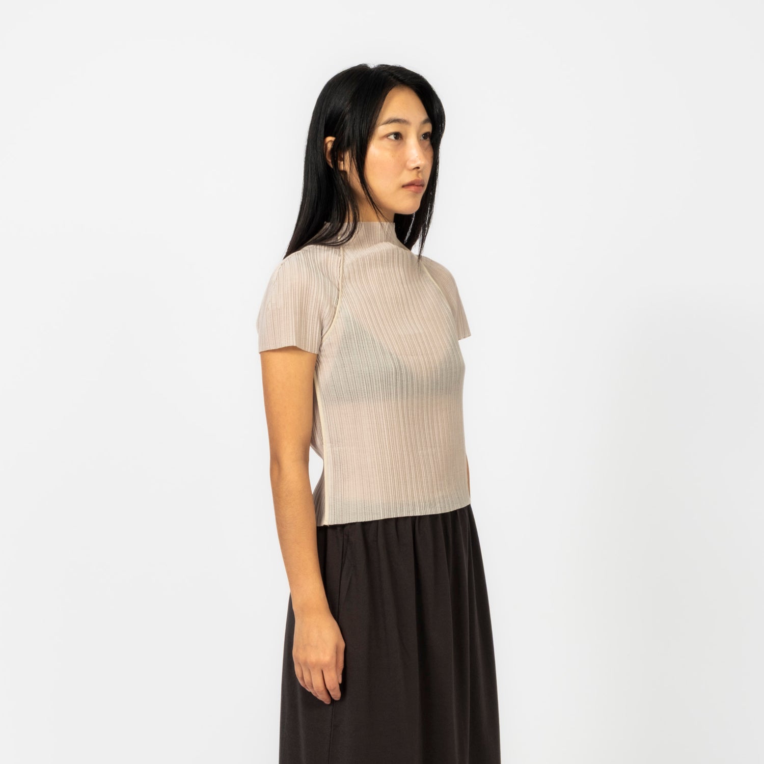 [AMOMENTO] WOMEN'S PLEATS RAGLAN TOP _ BEIGE
