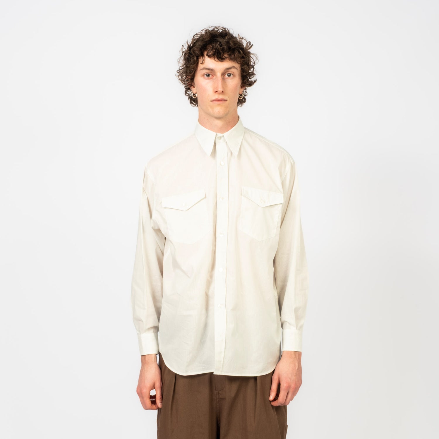 [KUNI] WESTERN SHIRT _ BLACK STRIPE