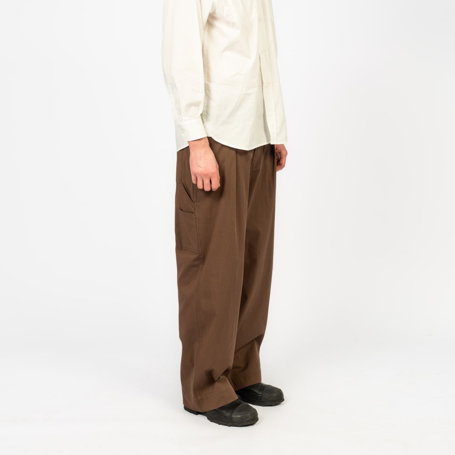 [KUNI] PLEATS WORK PANTS _ BROWN