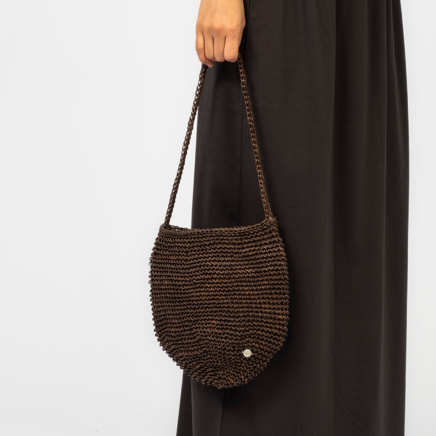 [AMOMENTO] HANDMADE LEATHER NET BAG _ BROWN
