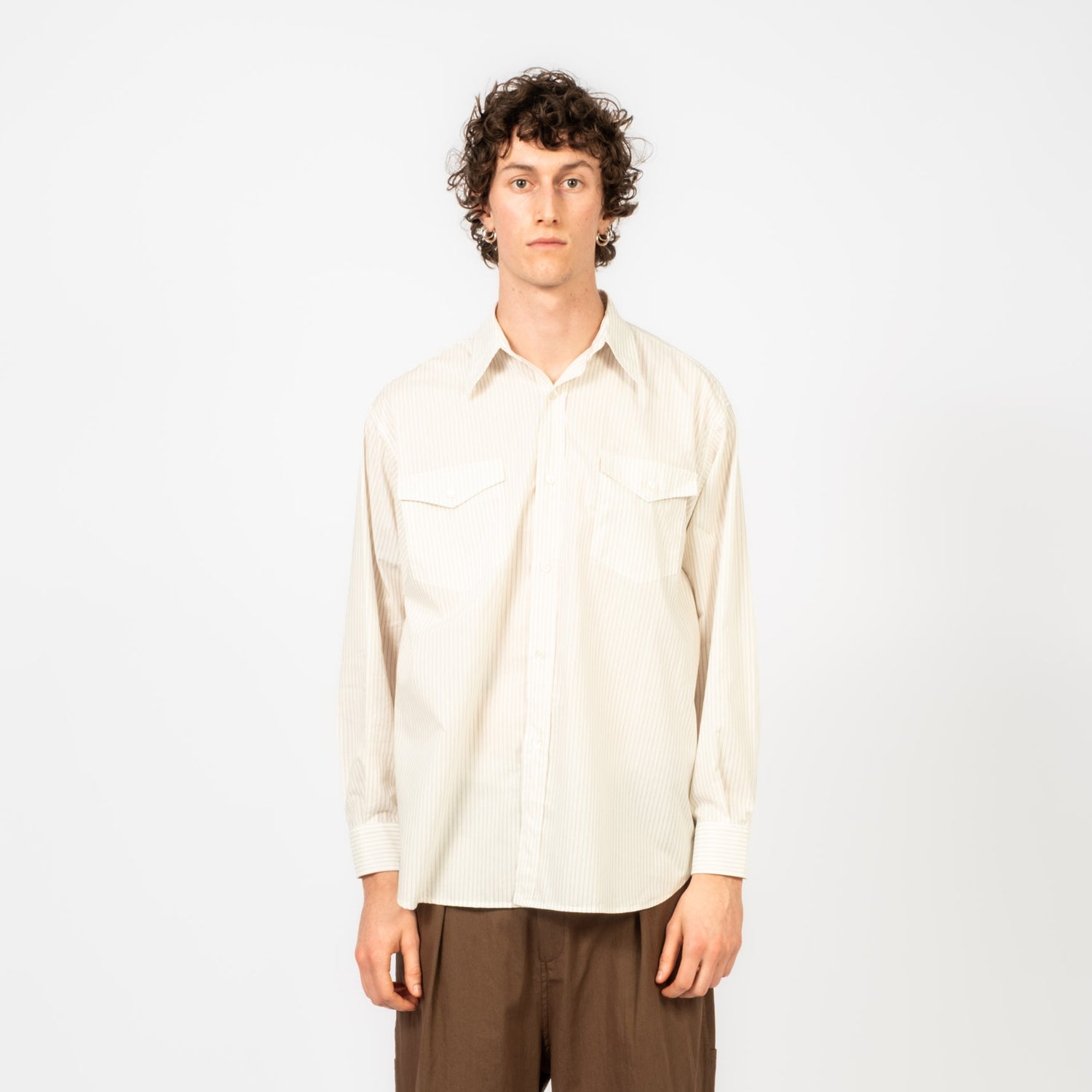 [KUNI] WESTERN SHIRT _ RED STRIPE