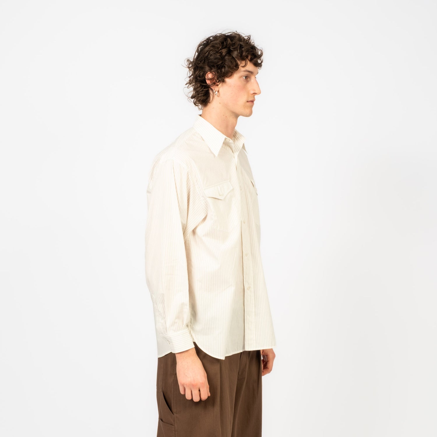 [KUNI] WESTERN SHIRT _ RED STRIPE