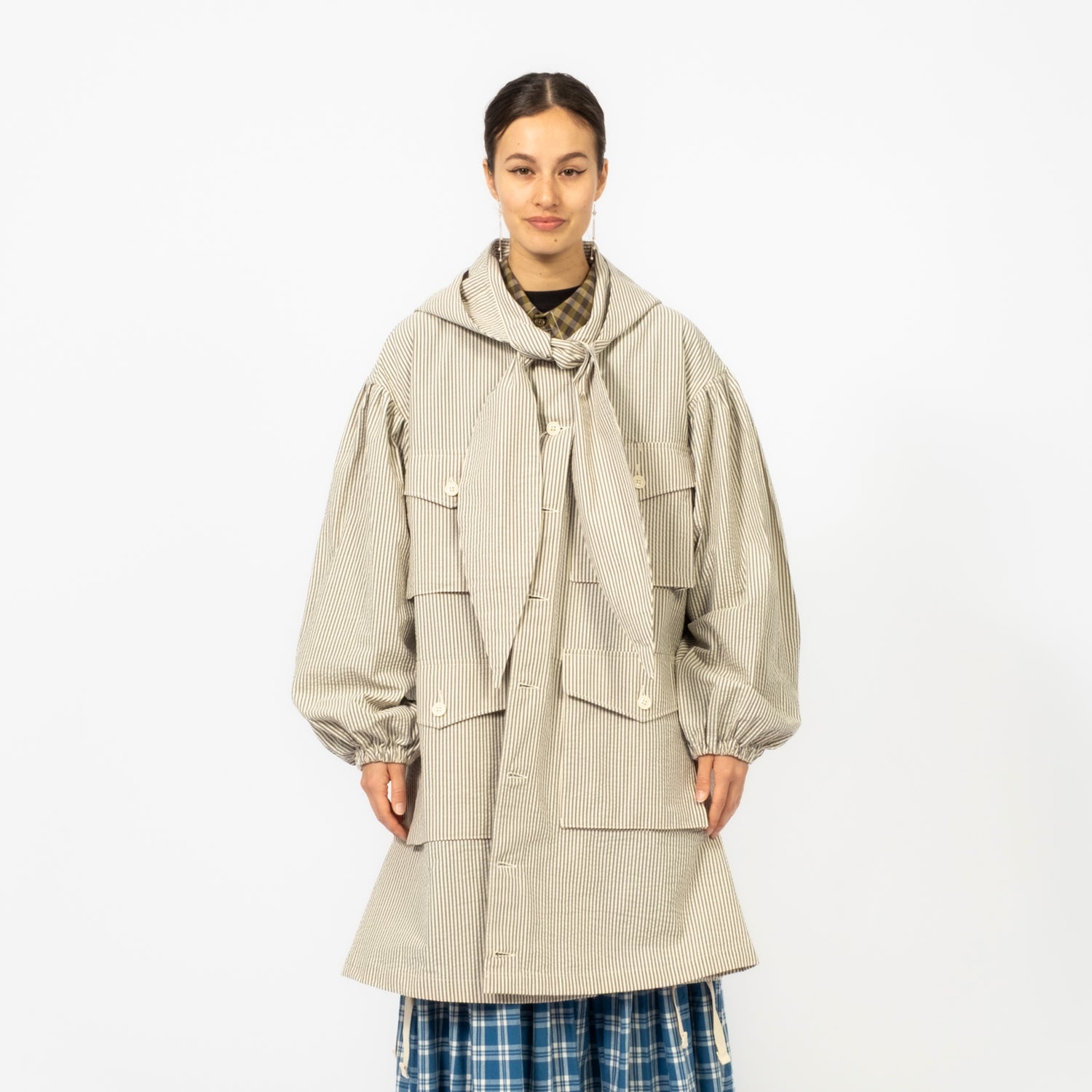 [TACTI] HOODED FIELD DRESS _ NAVY/NATURAL