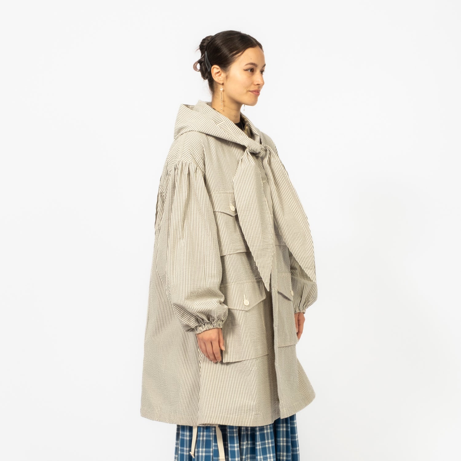 [TACTI] HOODED FIELD DRESS _ NAVY/NATURAL