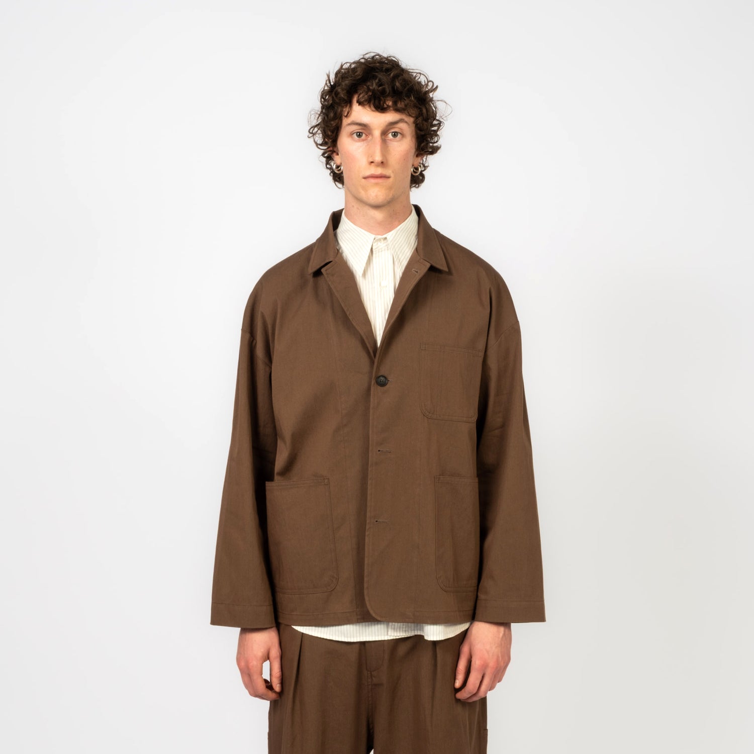 [KUNI] WORK JACKET _ BROWN